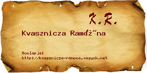 Kvasznicza Ramóna névjegykártya